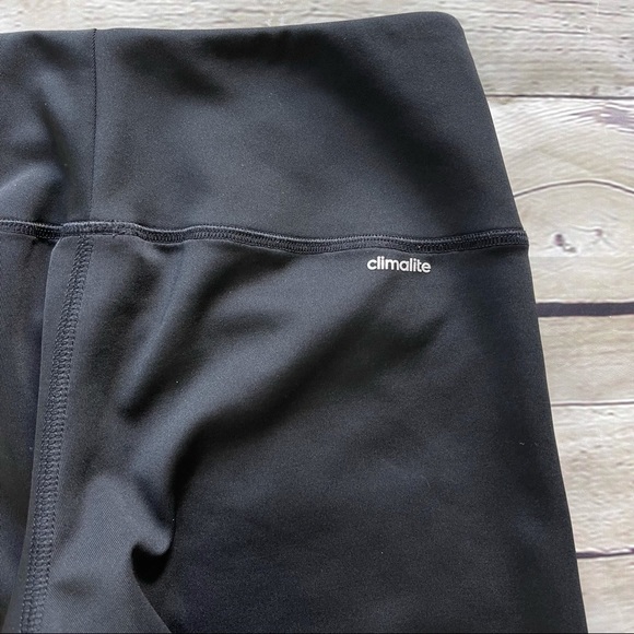 Adidas Black white stripes sport capris for Women Dri fit climalite size M - Picture 5 of 12